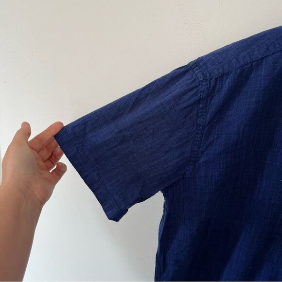 Scott Ellis NWOT Deep Blue "Carter" Oxford Short Sleeve Linen Button Down Shirt - Picture 8 of 8